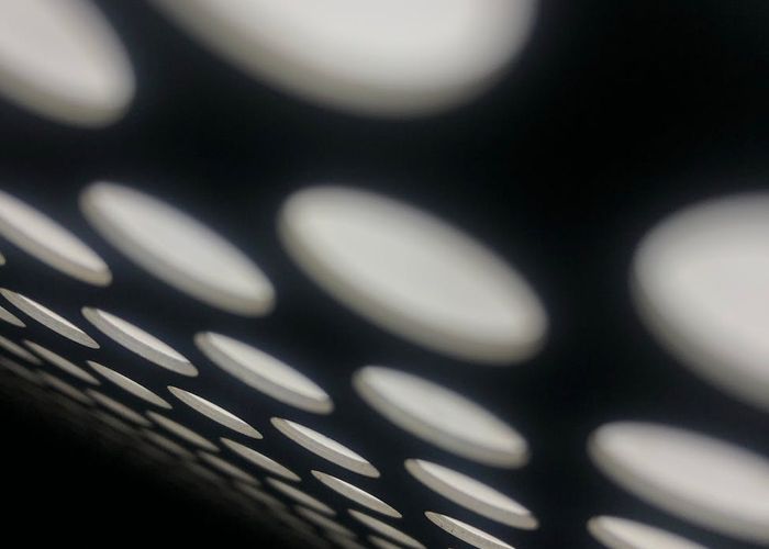 Abstract glowing geometric shapes representing visual focus and comfort